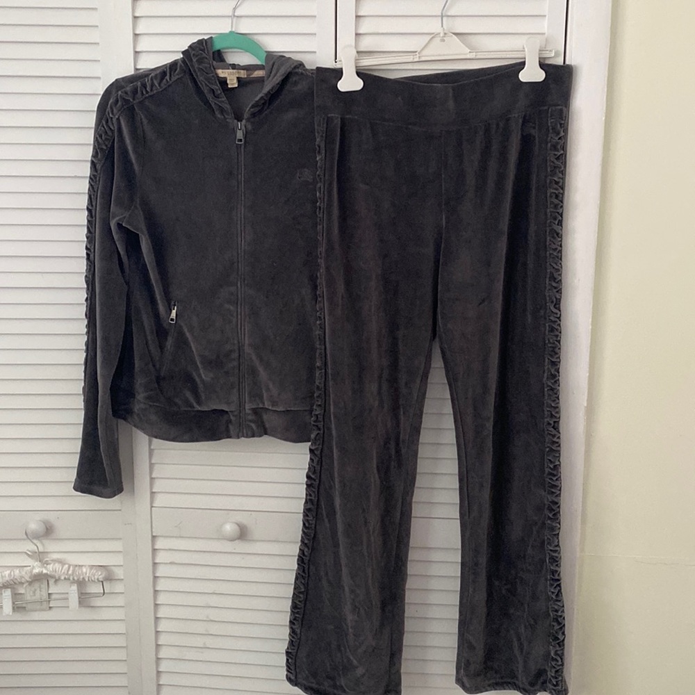 Burberry Grey Velour Jumpsuit